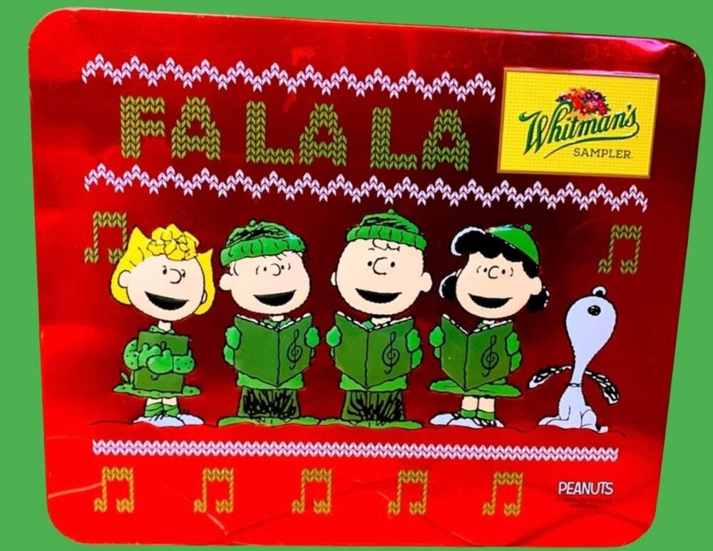 Empty Whitman Chocolate Peanuts Christmas Tin